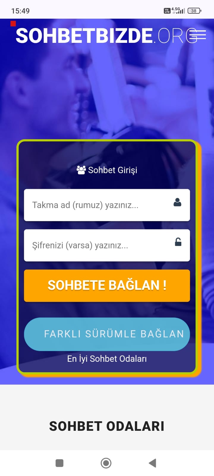 Sohbetler için Sohbet Odaları
