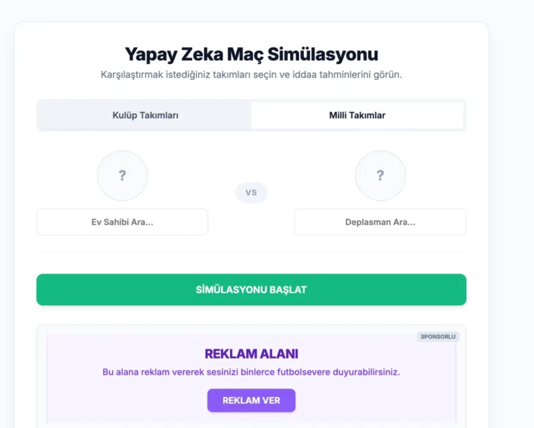 Futbol Analitiğinde Devrim: Yapay Zeka Destekli İstatistik Platformu Sanal Maç ile Tanışın