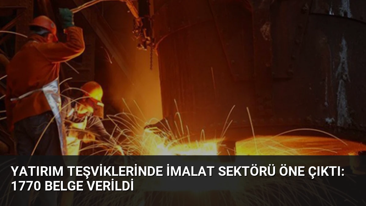 Yatırım Teşviklerinde İmalat Sektörü Öne Çıktı: 1770 Belge Verildi