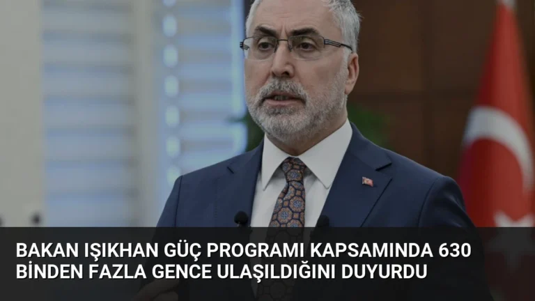 Bakan Işıkhan GÜÇ Programı Kapsamında 630 Binden Fazla Gence Ulaşıldığını Duyurdu