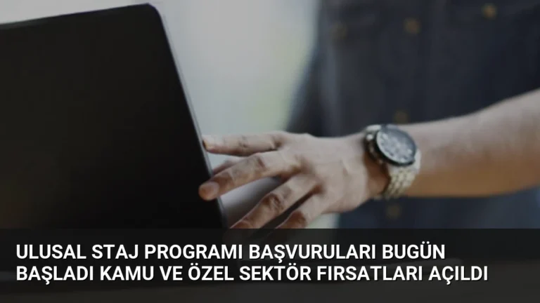 Ulusal Staj Programı Başvuruları Bugün Başladı Kamu ve Özel Sektör Fırsatları Açıldı